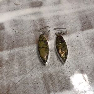 Sterling Silver and Jasper Dangle Earrings